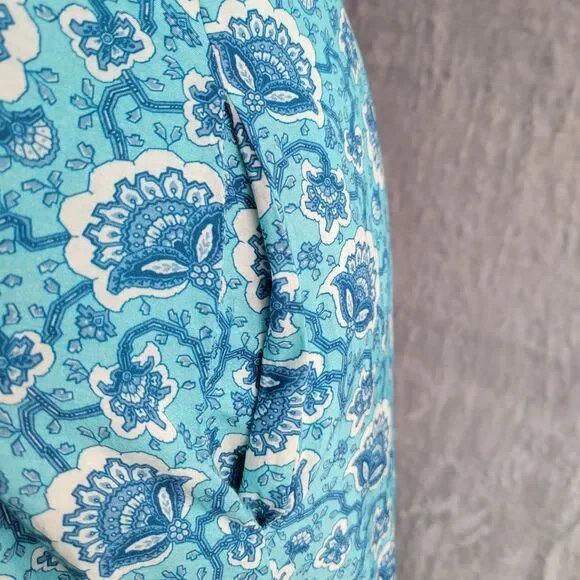 RHODE Aqua Lotus Tasha Midi Dress Size 4 Floral Print Flutter Cap Sleeve Ruffle - Picture 16 of 16